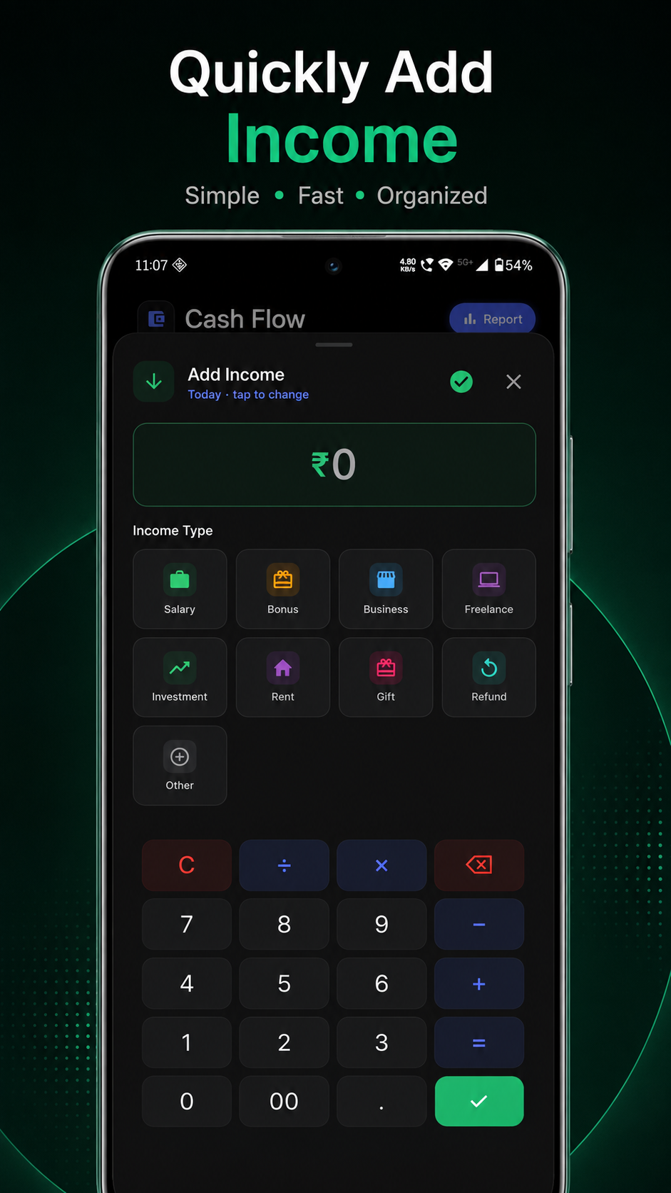 Add Income Screen